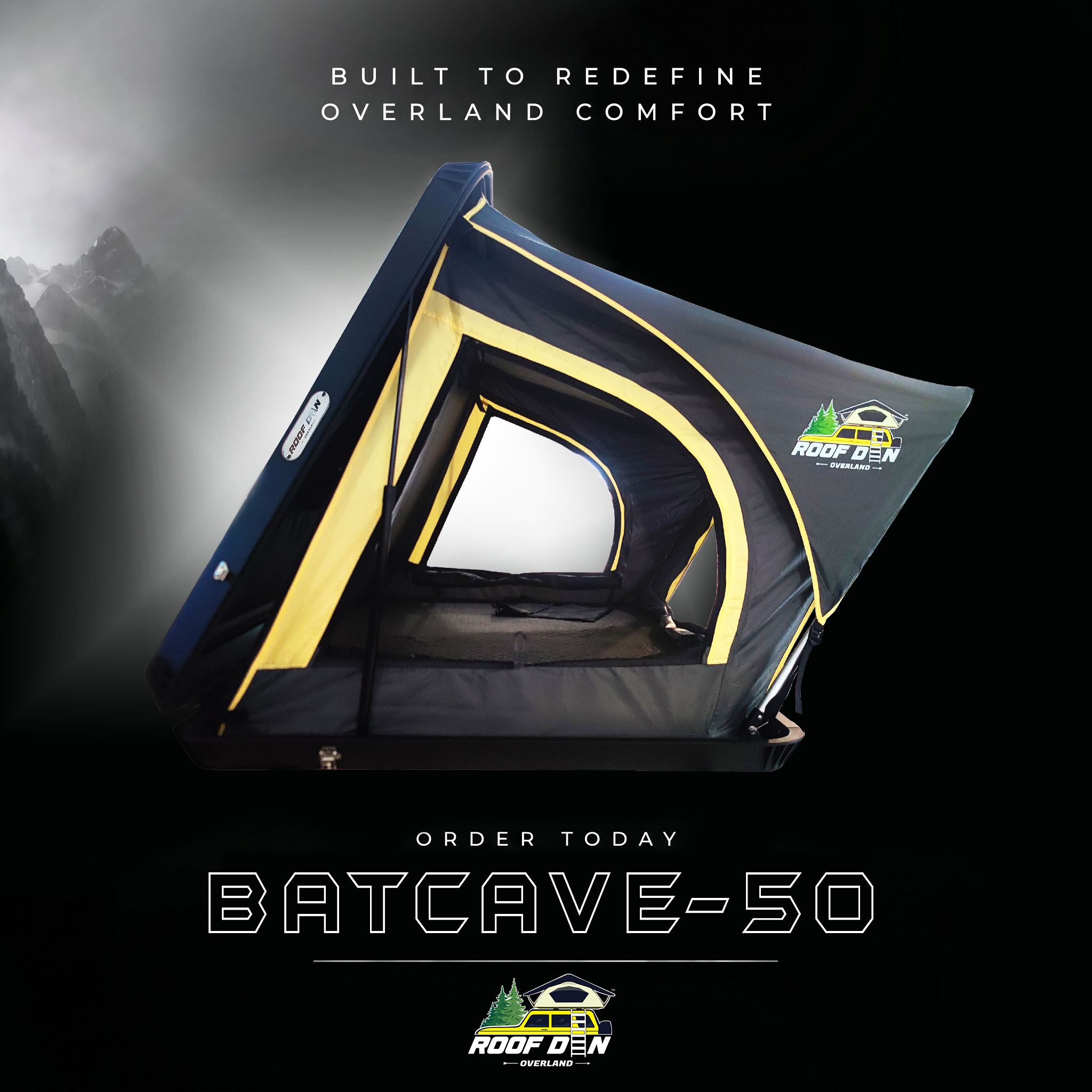 RoofDen Batcave50 Aluminum Hardshell Roof Top Tent